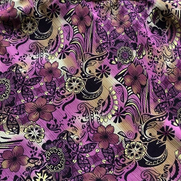 Briggs New York Skirt Midi purple/brown floral lined XL - Picture 4 of 7